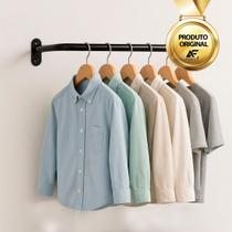 Arara De Parede Cabideiro Para Closet Loja Reta 68cm Preta