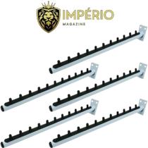 Arara de parede para cabide KIT com 5 inclinado Arara de parede para cabide KIT com 5 inclinado
