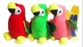 Arara De Pelúcia Com Ventosa Brinquedo Para Bebês Crianças