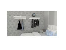 Arara De Roupa Cabideiro Branco 1000x20x25 Mdf Quarto - JWS360º