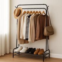 Arara de Roupa Cabideiro Duplo com Sapateira