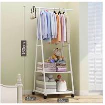 Arara De Roupa Dupla em Aço Cabideiro Sapateira Multiuso 2 Andares