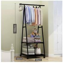 Arara De Roupa Dupla em Aço Cabideiro Sapateira Multiuso 2 Andares