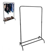 Arara De Roupa Maxeb Slim Cabideira/Sapateira Preta 85 X 31 X 124Cm 8144