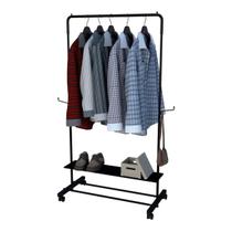 Arara De Roupas Aço Prateleira Sapateira Cabideiro Rodinhas - Di Carlo