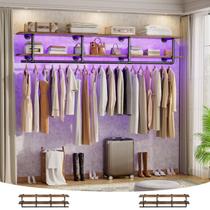 Arara de Roupas Aheaplus 68 kg de Parede com 2 Níveis 150 cm Arara de Roupas Aheaplus 68 kg de Parede com 2 Níveis 150 cm