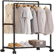 Arara de Roupas c/Sapateira Cabideiro Rodinhas - Top Rio