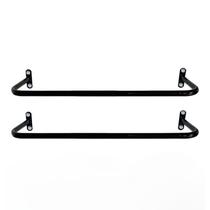 Arara De Roupas Cabideiro de Parede Fixa Preta Kit 2 und