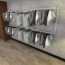 Arara de roupas closet quarto com 14 peças cremalheira 300x100 cm cor branco modelo clst1b352 Arara de roupas closet quarto com 14 peças cremalheira 300x100 cm cor branco modelo clst1b352
