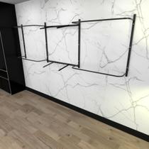 Arara de roupas closet quarto com 14 peças regulável 300x100 cm cor preto modelo clst1b352 Arara de roupas closet quarto com 14 peças regulável 300x100 cm cor preto modelo clst1b352