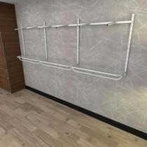 Arara de roupas closet quarto com 16 peças regulável 300x100 cm cor branco modelo clst1b437