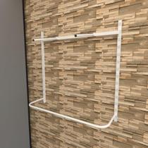 Arara de roupas closet quarto com 6 peças regulável 100x100 cm cor branco modelo clst1p26
