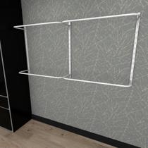 Arara de roupas closet quarto com 7 peças regulável 200x100 cm cor branco modelo clst1p121 Arara de roupas closet quarto com 7 peças regulável 200x100 cm cor branco modelo clst1p121