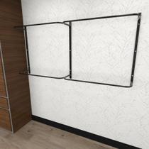 Arara de roupas closet quarto com 7 peças regulável 200x100 cm cor preto modelo clst1p121