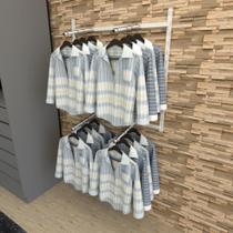 Arara de roupas closet quarto com 8 peças cremalheira 100x100 cm cor branco modelo clst1p18