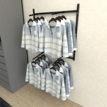 Arara de roupas closet quarto com 8 peças cremalheira 100x100 cm cor preto modelo clst1p18