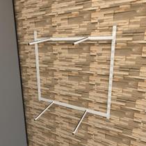 Arara de roupas closet quarto com 8 peças regulável 100x100 cm cor branco modelo clst1p18