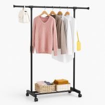 Arara De Roupas Com Rodinhas Barra Ajustável E Prateleira Arara De Roupas Com Rodinhas Barra Ajustável E Prateleira