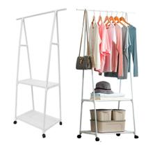 Arara de Roupas com Sapateira BSL3037 Alumínio e ABS 55CM Branco AB Mídia Arara de Roupas com Sapateira BSL3037 Alumínio e ABS 55CM Branco AB Mídia