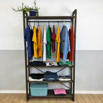 Arara de Roupas de Madeira Pinus Linea Ample Tabaco