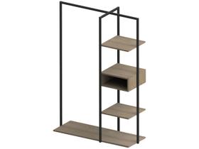 Arara de Roupas de Madeira Preto Multivisão Urbana