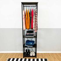 Arara de Roupas High Style Industrial Slim Tabaco e Preto