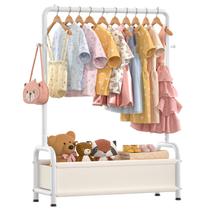 Arara de Roupas Infantil ZHKINGGS 80x30x125 cm Branca com Prateleira de Armazenamento Arara de Roupas Infantil ZHKINGGS 80x30x125 cm Branca com Prateleira de Armazenamento