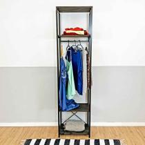 Arara de Roupas Middle Style Industrial Slim Tabaco e Preto
