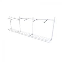 Arara de roupas para loja quarto closet 16 peças regulável 300x100 cm cor branco kit clst1b437