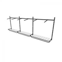 Arara de roupas para loja quarto closet 16 peças regulável 300x100 cm cor preto kit clst1b437