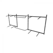 Arara de roupas para loja quarto closet 18 peças regulável 300x100 cm cor preto kit clst1b385
