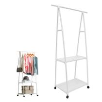 Arara de Roupas Sapateira Cabideiro Closet Prateleira Guarda Roupa Movel Rodas Organizador Aberto Atelie Quarto Kitnet