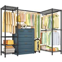 Arara de Roupas ULIFHOME E10L em L, Resistente, 147-208 cm