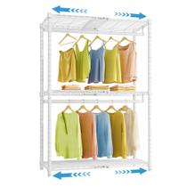 Arara de Roupas VIPEK X1 Ajustável 61-105 cm Metal Branco