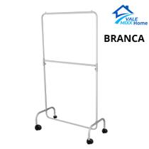 Arara Desfile Dupla com Rodinhas 100cm Para Roupas Reforçada Altura Regulável