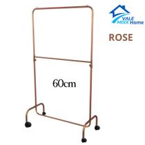 Arara Desfile Dupla com Rodinhas 60cm Para Roupas Reforçada Altura Regulável