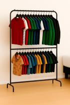 Arara Dupla 1 Metro Comprimento Reforçada - Não balança - 100 Aço - Direto da Fábrica. Arara Dupla 1 Metro Comprimento Reforçada - Não balança - 100 Aço - Direto da Fábrica.