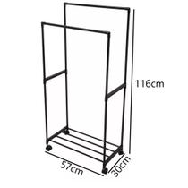 Arara Dupla Cabideiro Organizador de Roupa 5Kg Portátil