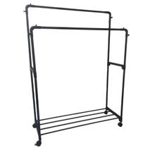 Arara Dupla Cabideiro Roupa Blusa Sapateira Tenis Sandalia Multiuso Bolsa Chapeu Loja Quarto Closet Casa Apartamento Rodinhas Organizaçao