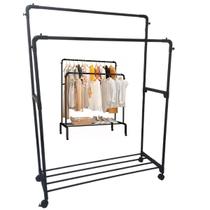 Arara Dupla Cabideiro Sapateira Roupa Sapato Blusa Tenis Sandalia Chapeu Bolsa Quarto Closet Loja Casa Apartamento Multiuso Rodinhas Organizaçao Arara Dupla Cabideiro Sapateira Roupa Sapato Blusa Tenis Sandalia Chapeu Bolsa Quarto Closet Loja Casa Apartamento Multiuso Rodinhas Organizaçao