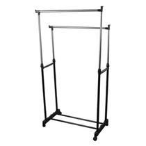 Arara Dupla De Roupas Altura Regulável Sapateira E Rodinhas