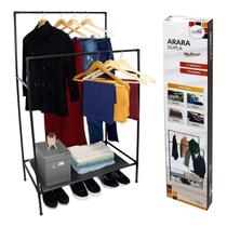 Arara dupla desmontável multiuso cabideiro sapateira reguláv Arara dupla desmontável multiuso cabideiro sapateira reguláv