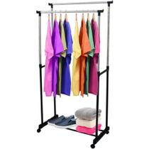 Arara Dupla Organizador de Roupa Closet Ajustável