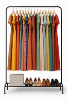 Arara em 100% Aço para Roupas Longas com Sapateira Estrutura Reforçada Biorty