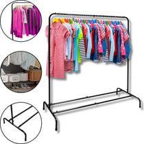 Arara Ferro Cabideiro Roupas Grande Closet Loja Quarto Preta