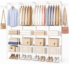 Arara Guarda Roupa Organizador Com 4 Col. Roupeiro Expositor Branco