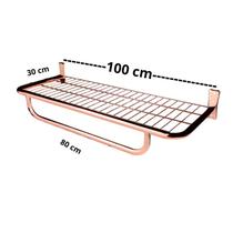 Arara Prateleira De Parede Com Pingente 100 x 30 cm Cor Do Produto Epoxi:Rosé