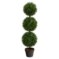 Árbol Artificial Triple Bola de Boj Topiario Casi Natural de 3 pies Árbol Artificial Triple Bola de Boj Topiario Casi Natural de 3 pies