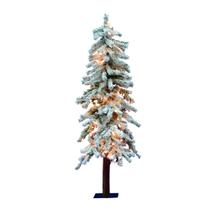 Árbol de Navidad Alpino Nevado Vickerman 1.2 m con Luces Transparentes