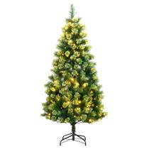 Árbol de Navidad Artificial Plegable vidaXL de 1.8 m con 300 LEDs